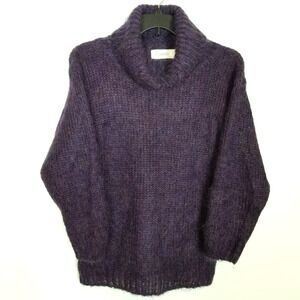 Cassidy Women Cowl Neck Chunky Knit Sweater‎ Sz M Mohair Wool Purple Pullover